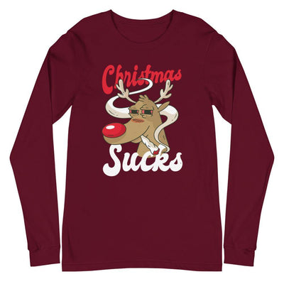 Christmas Sucks Smoking Reindeer Longsleeve - Silicon Craftees