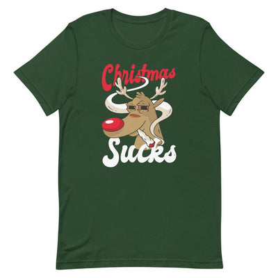 Christmas Sucks Smoking Reindeer T-Shirt - Silicon Craftees