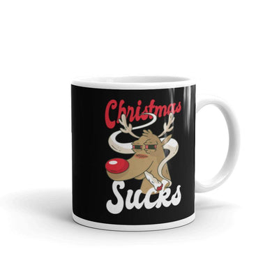 Christmas Sucks Smoking Reindeer Classic Mug - Silicon Craftees