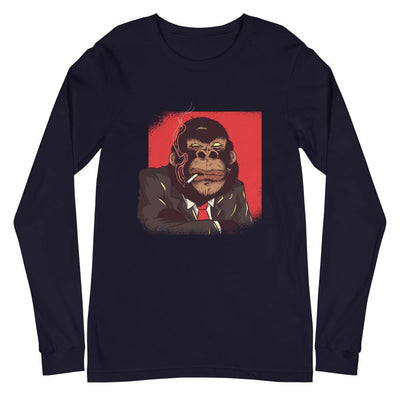 Gorilla Boss In Suit Longsleeve - Silicon Craftees